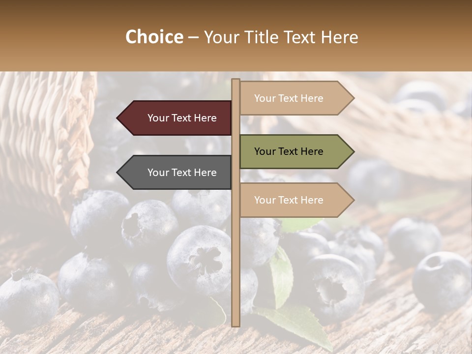 A Basket Of Blueberries On A Wooden Table PowerPoint Template