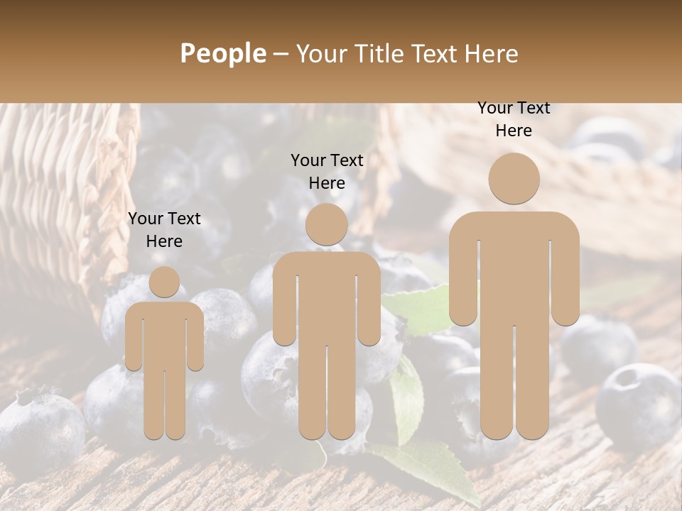 A Basket Of Blueberries On A Wooden Table PowerPoint Template