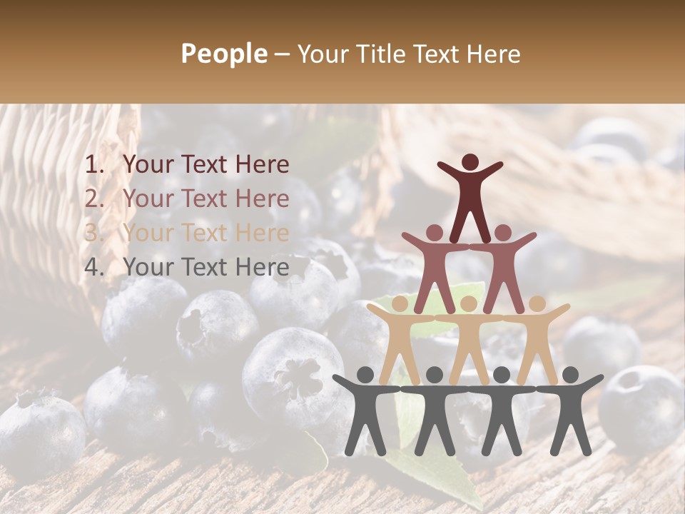 A Basket Of Blueberries On A Wooden Table PowerPoint Template
