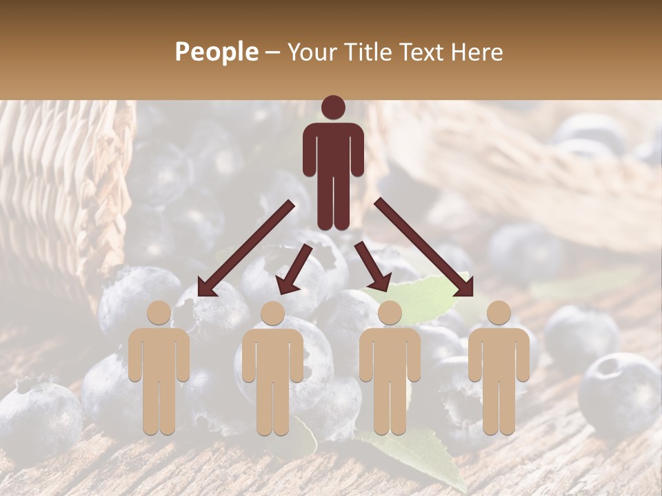 A Basket Of Blueberries On A Wooden Table PowerPoint Template