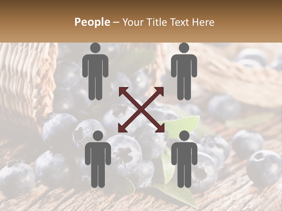 A Basket Of Blueberries On A Wooden Table PowerPoint Template