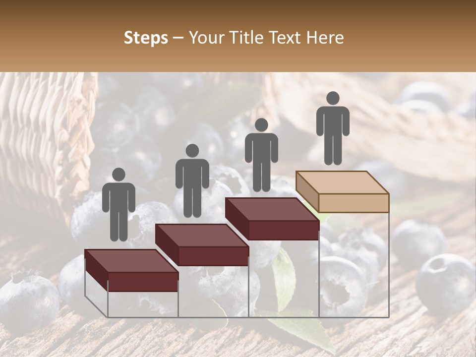 A Basket Of Blueberries On A Wooden Table PowerPoint Template