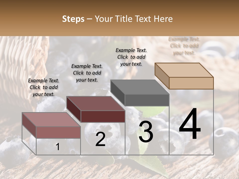 A Basket Of Blueberries On A Wooden Table PowerPoint Template