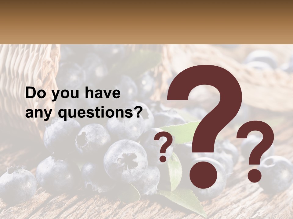 A Basket Of Blueberries On A Wooden Table PowerPoint Template