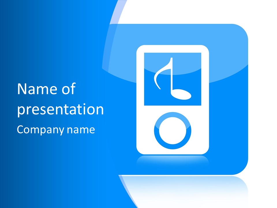 An Mp3 Player With A Music Note On It PowerPoint Template