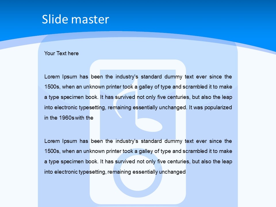 An Mp3 Player With A Music Note On It PowerPoint Template