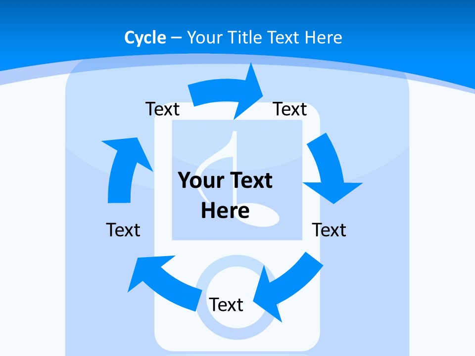 An Mp3 Player With A Music Note On It PowerPoint Template