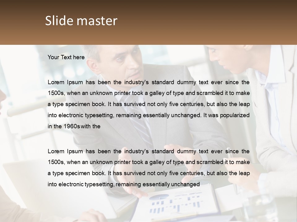 A Group Of People Sitting Around A Table Talking PowerPoint Template