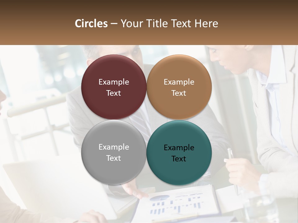 A Group Of People Sitting Around A Table Talking PowerPoint Template