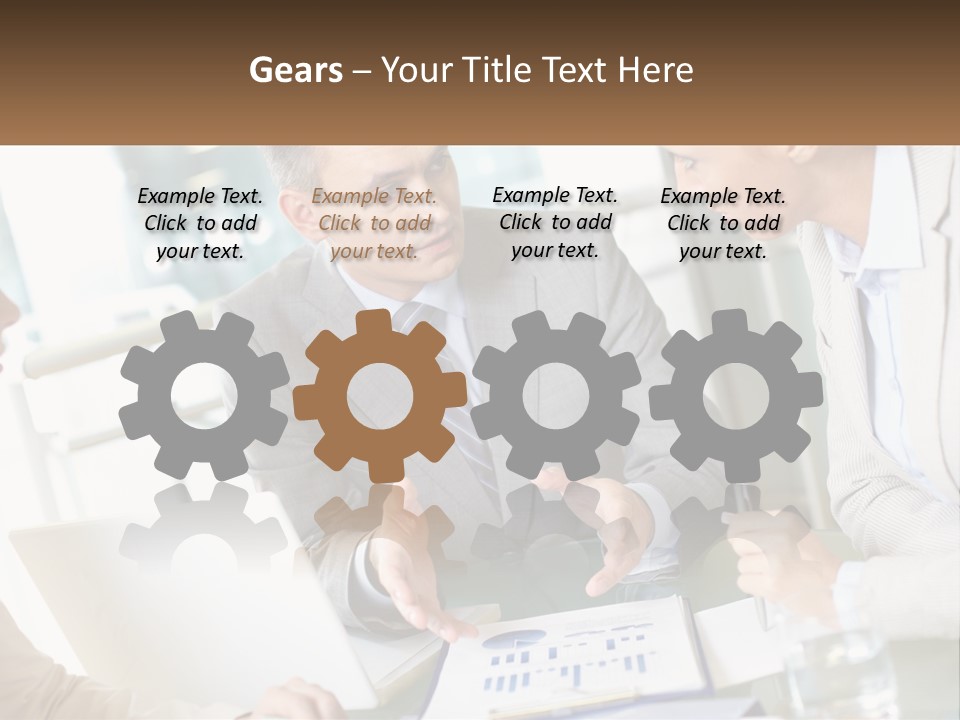 A Group Of People Sitting Around A Table Talking PowerPoint Template