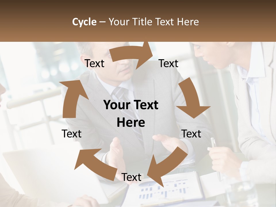 A Group Of People Sitting Around A Table Talking PowerPoint Template