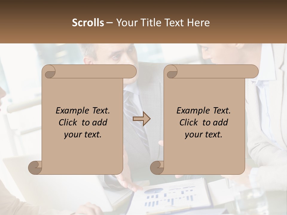 A Group Of People Sitting Around A Table Talking PowerPoint Template