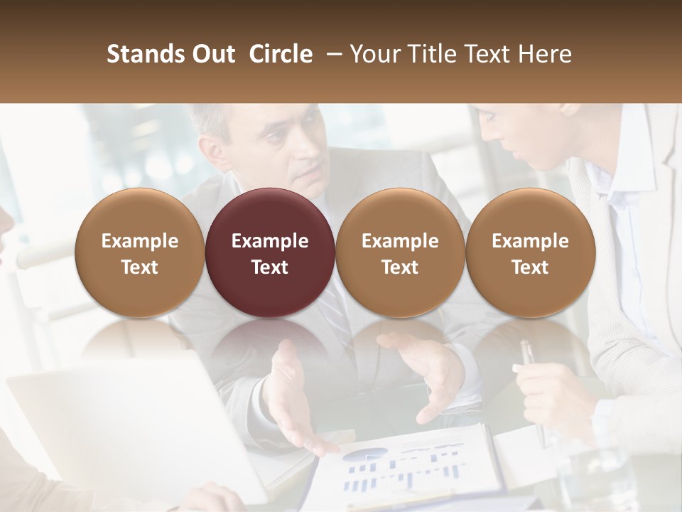 A Group Of People Sitting Around A Table Talking PowerPoint Template