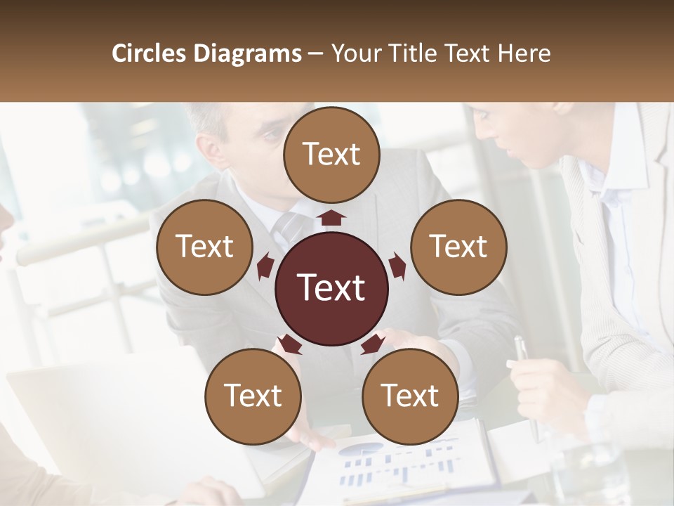 A Group Of People Sitting Around A Table Talking PowerPoint Template