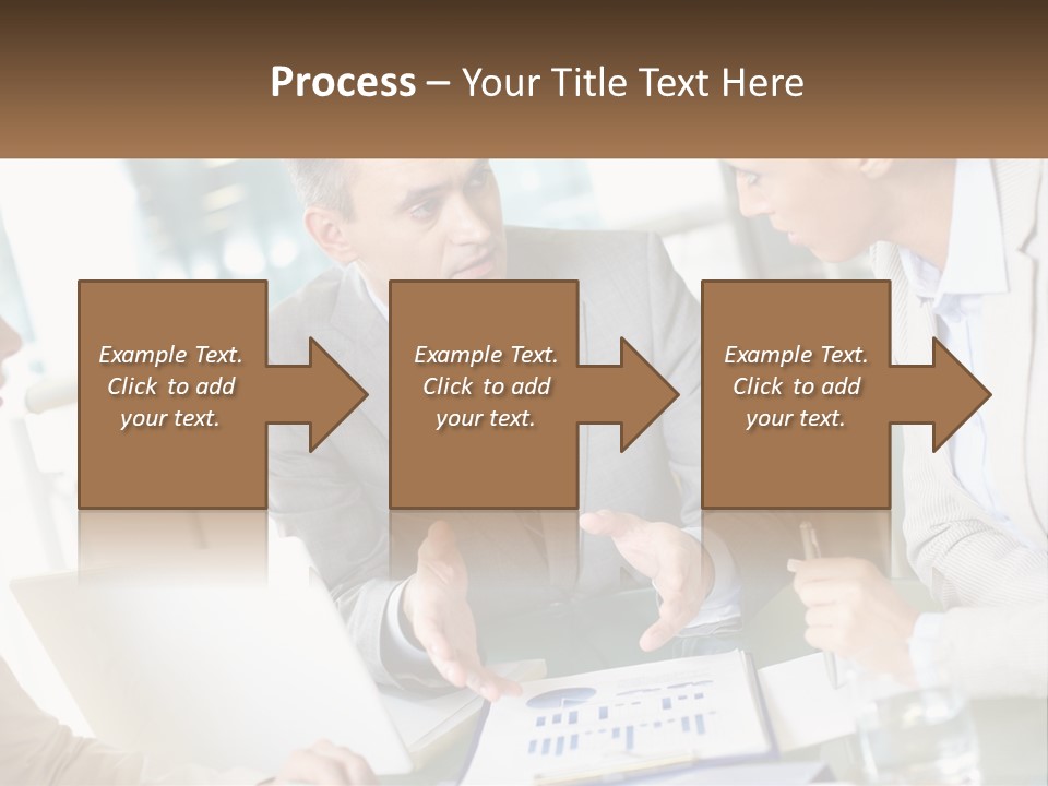 A Group Of People Sitting Around A Table Talking PowerPoint Template