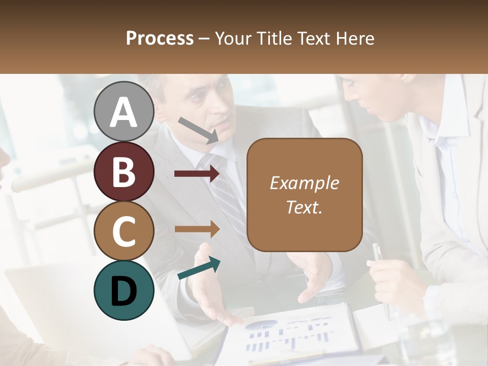 A Group Of People Sitting Around A Table Talking PowerPoint Template