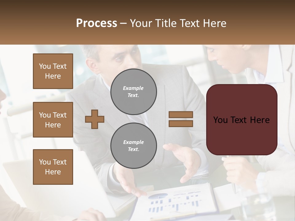 A Group Of People Sitting Around A Table Talking PowerPoint Template