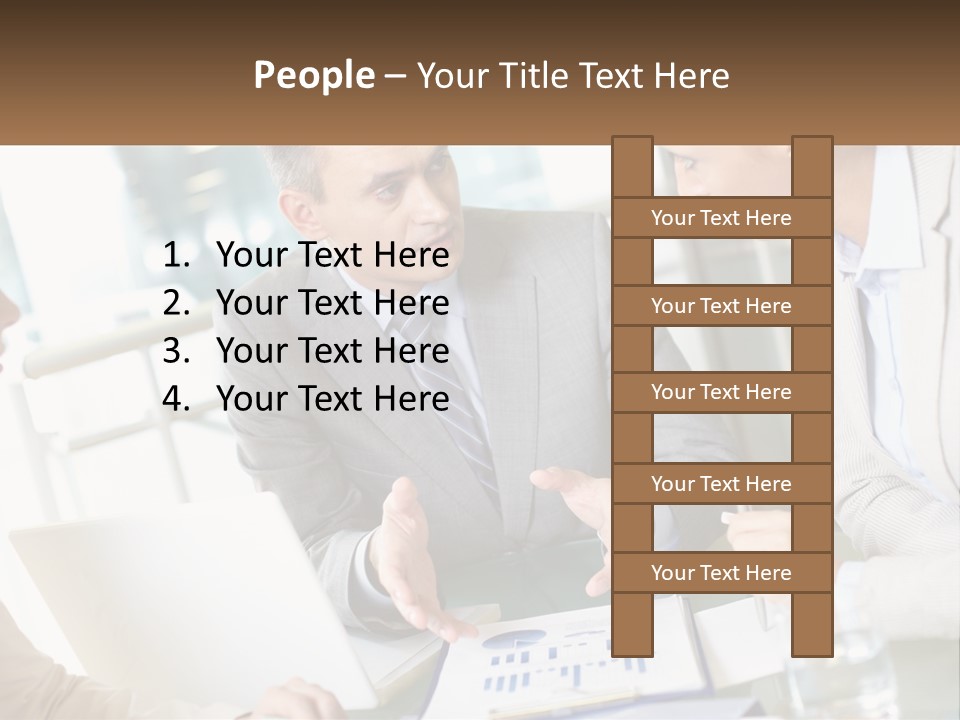 A Group Of People Sitting Around A Table Talking PowerPoint Template