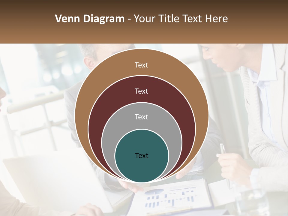 A Group Of People Sitting Around A Table Talking PowerPoint Template