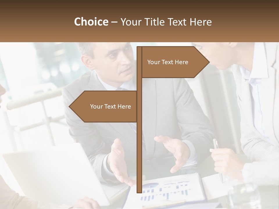 A Group Of People Sitting Around A Table Talking PowerPoint Template