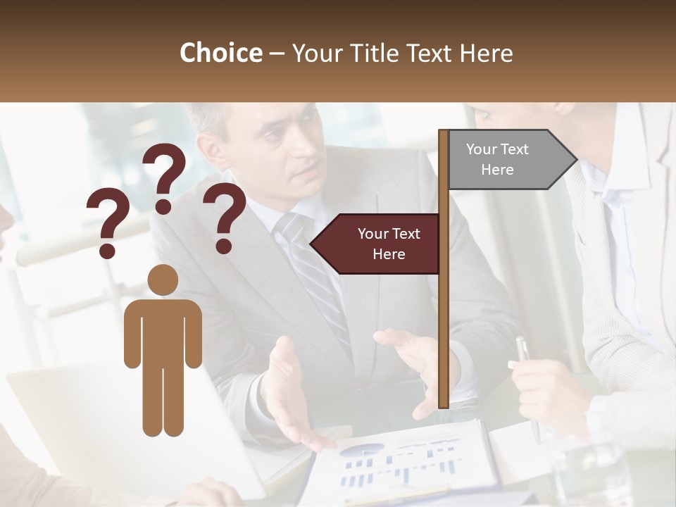 A Group Of People Sitting Around A Table Talking PowerPoint Template