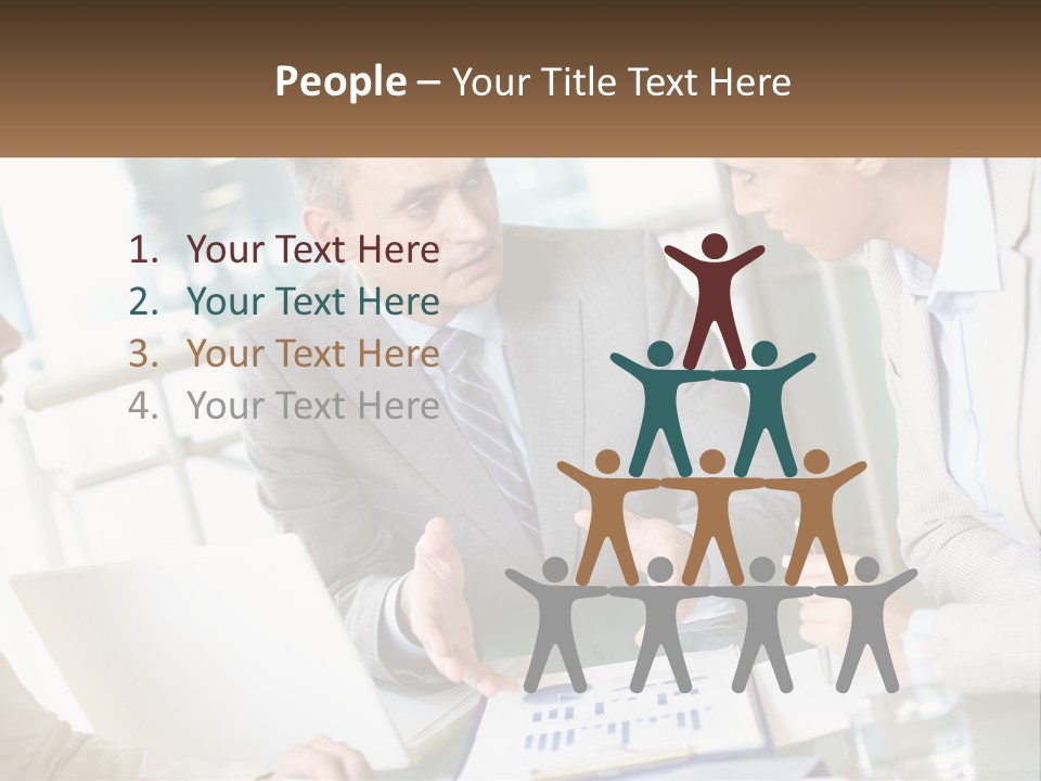 A Group Of People Sitting Around A Table Talking PowerPoint Template