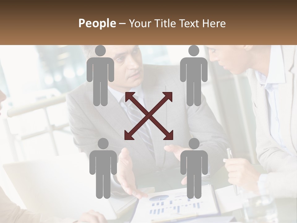 A Group Of People Sitting Around A Table Talking PowerPoint Template