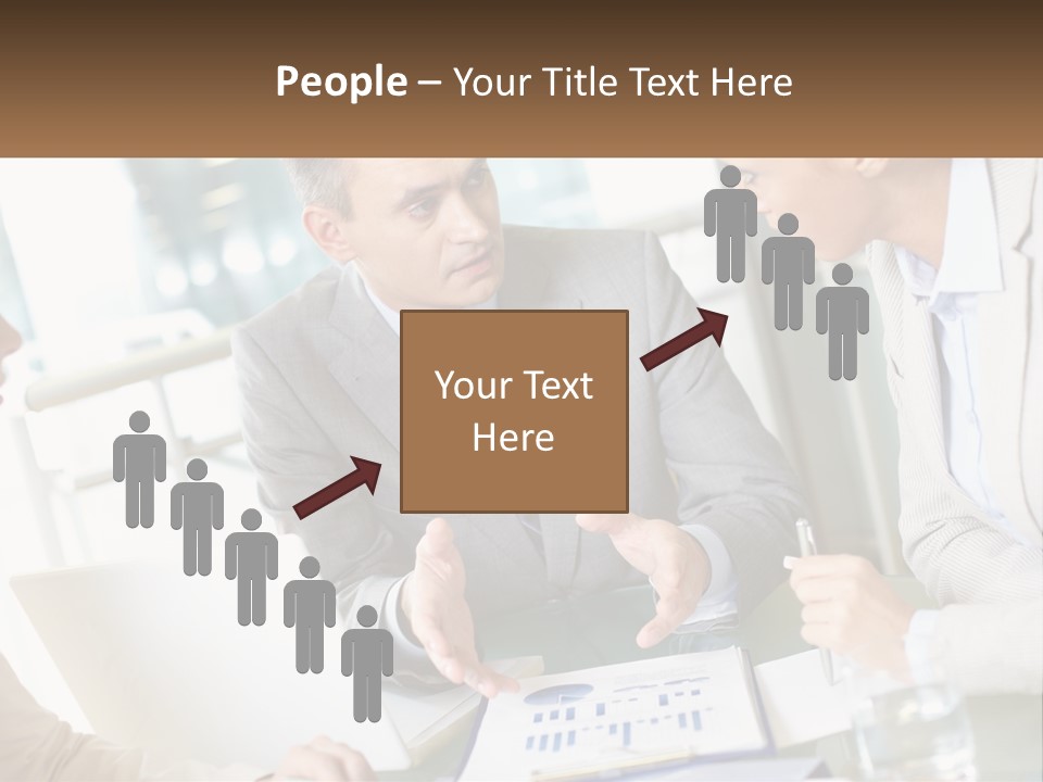 A Group Of People Sitting Around A Table Talking PowerPoint Template