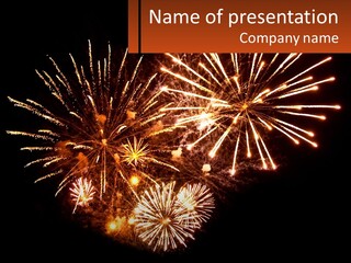 A Fireworks Display With A Black Background PowerPoint Template