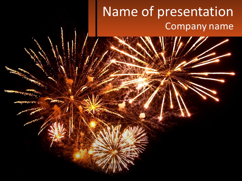 A Fireworks Display With A Black Background PowerPoint Template