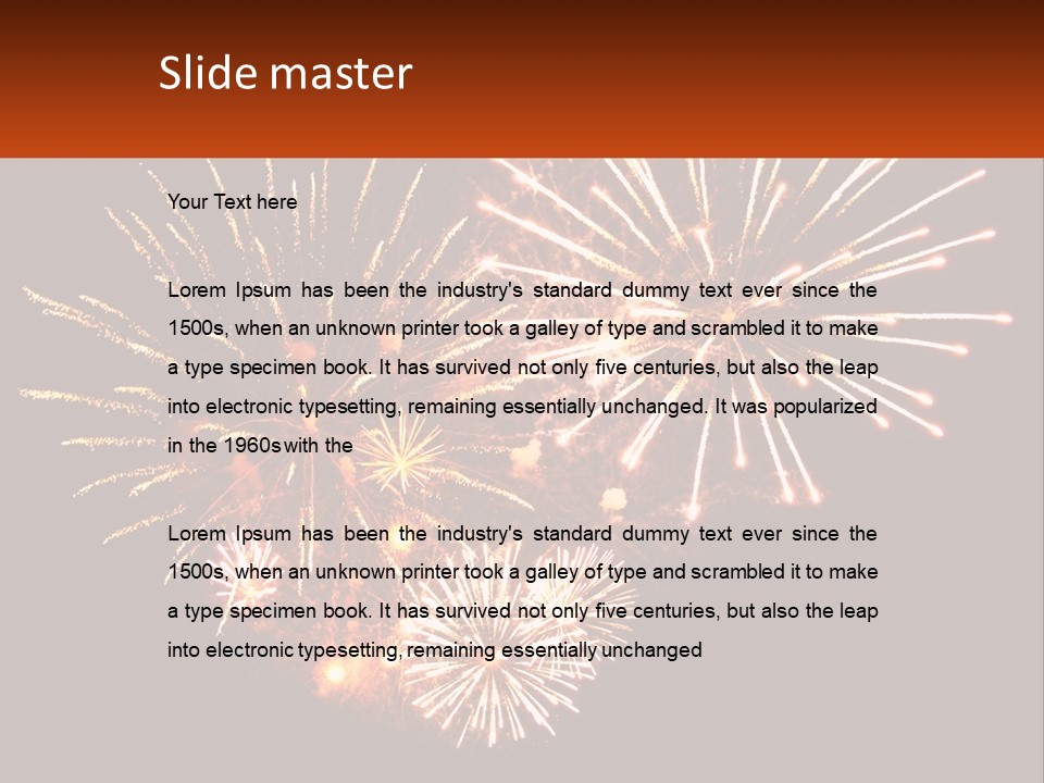 A Fireworks Display With A Black Background PowerPoint Template