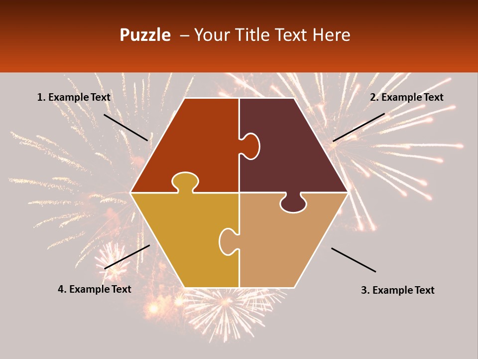 A Fireworks Display With A Black Background PowerPoint Template