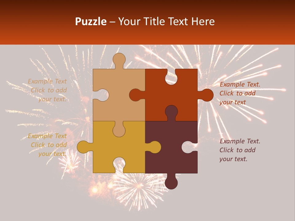 A Fireworks Display With A Black Background PowerPoint Template