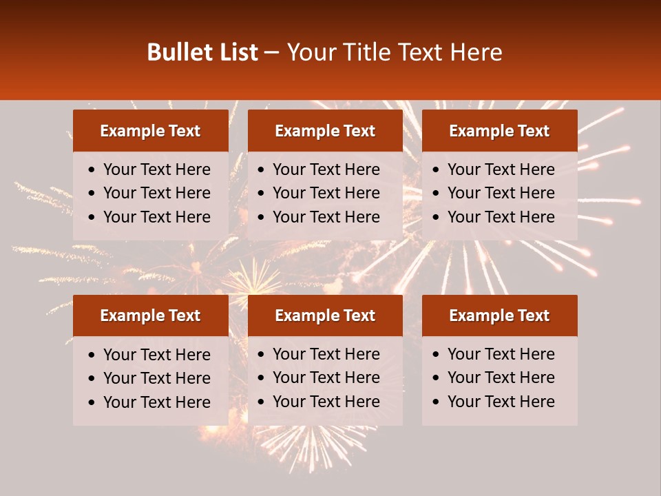 A Fireworks Display With A Black Background PowerPoint Template
