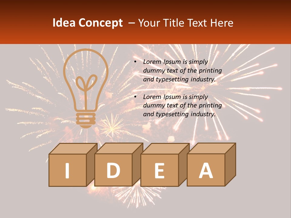 A Fireworks Display With A Black Background PowerPoint Template