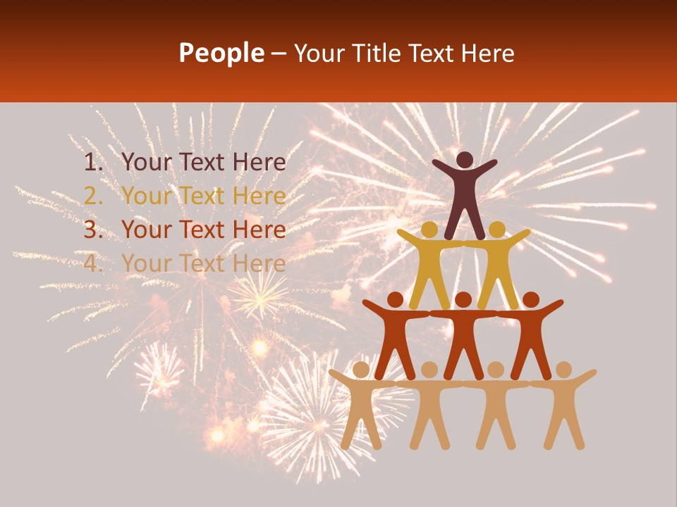 A Fireworks Display With A Black Background PowerPoint Template