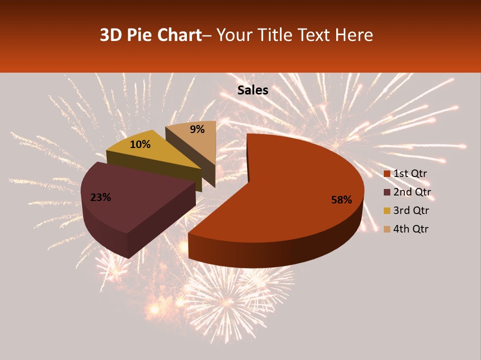 A Fireworks Display With A Black Background PowerPoint Template