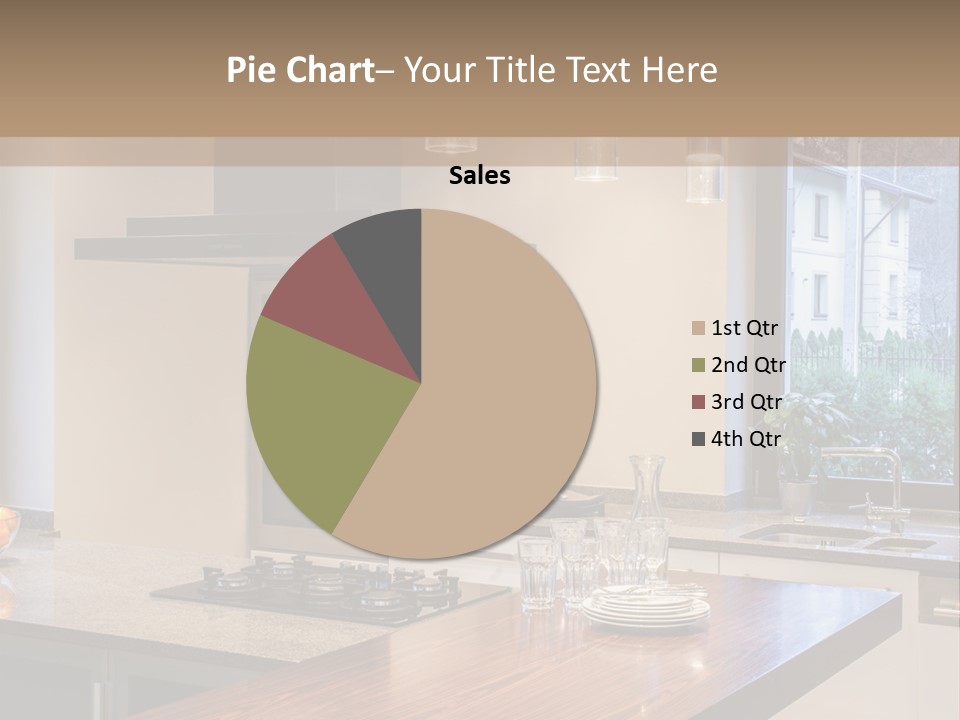 A Kitchen With A Center Island And A Stove Top Oven PowerPoint Template