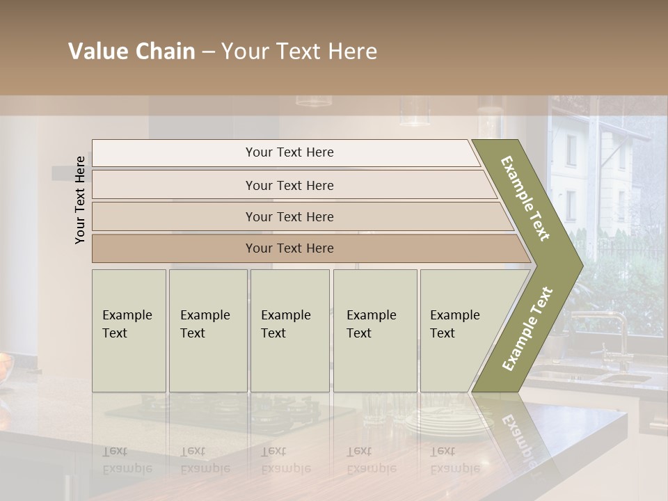 A Kitchen With A Center Island And A Stove Top Oven PowerPoint Template