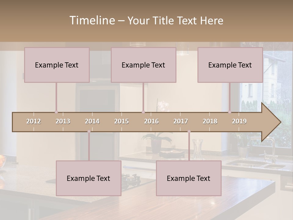 A Kitchen With A Center Island And A Stove Top Oven PowerPoint Template