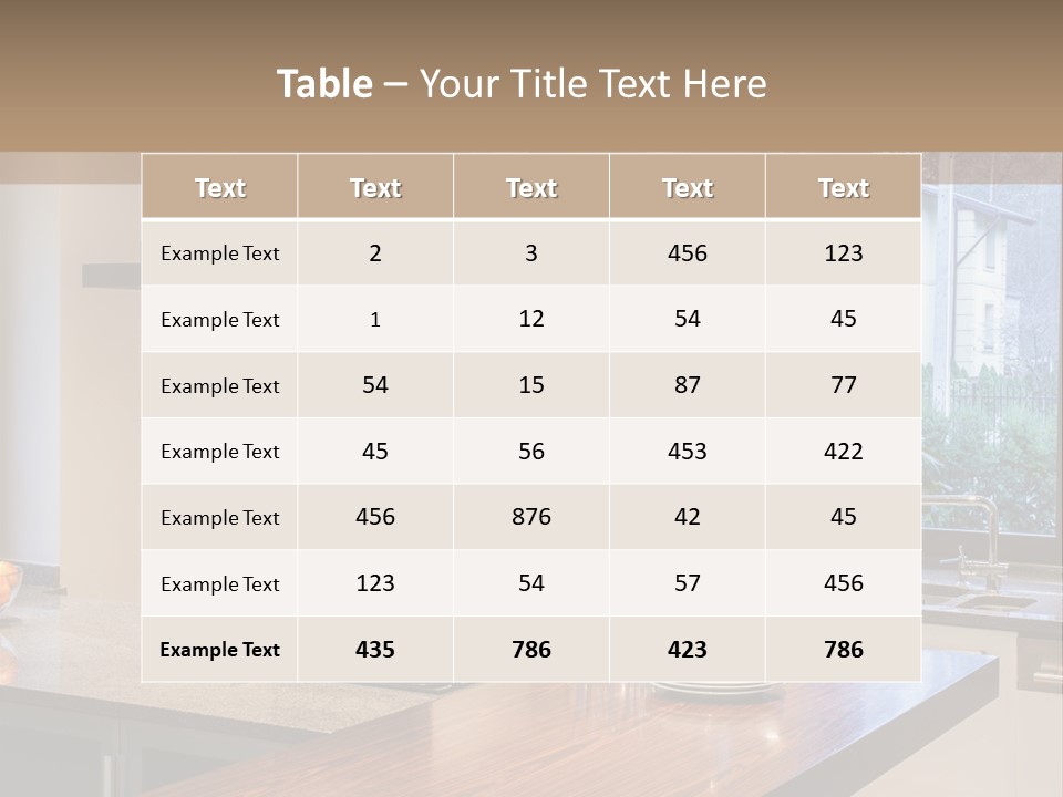 A Kitchen With A Center Island And A Stove Top Oven PowerPoint Template