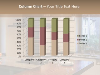 A Kitchen With A Center Island And A Stove Top Oven PowerPoint Template