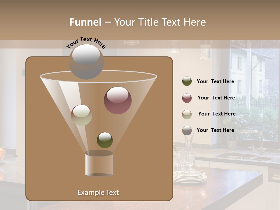 A Kitchen With A Center Island And A Stove Top Oven PowerPoint Template