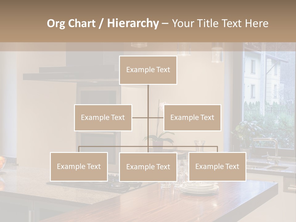 A Kitchen With A Center Island And A Stove Top Oven PowerPoint Template