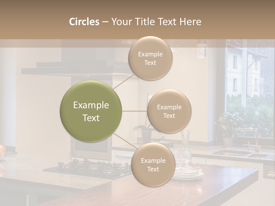 A Kitchen With A Center Island And A Stove Top Oven PowerPoint Template
