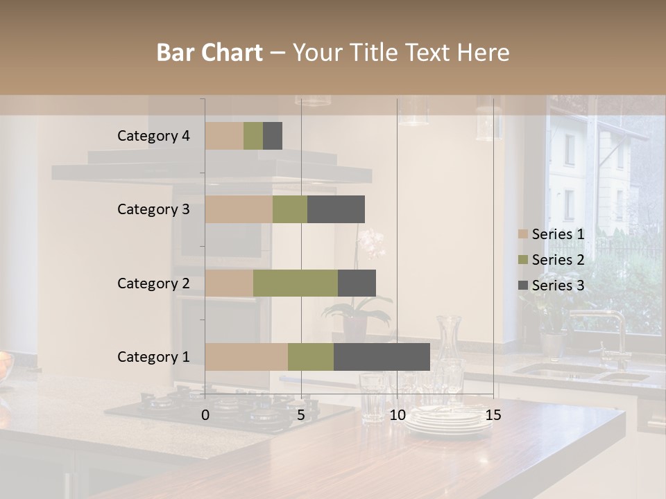 A Kitchen With A Center Island And A Stove Top Oven PowerPoint Template
