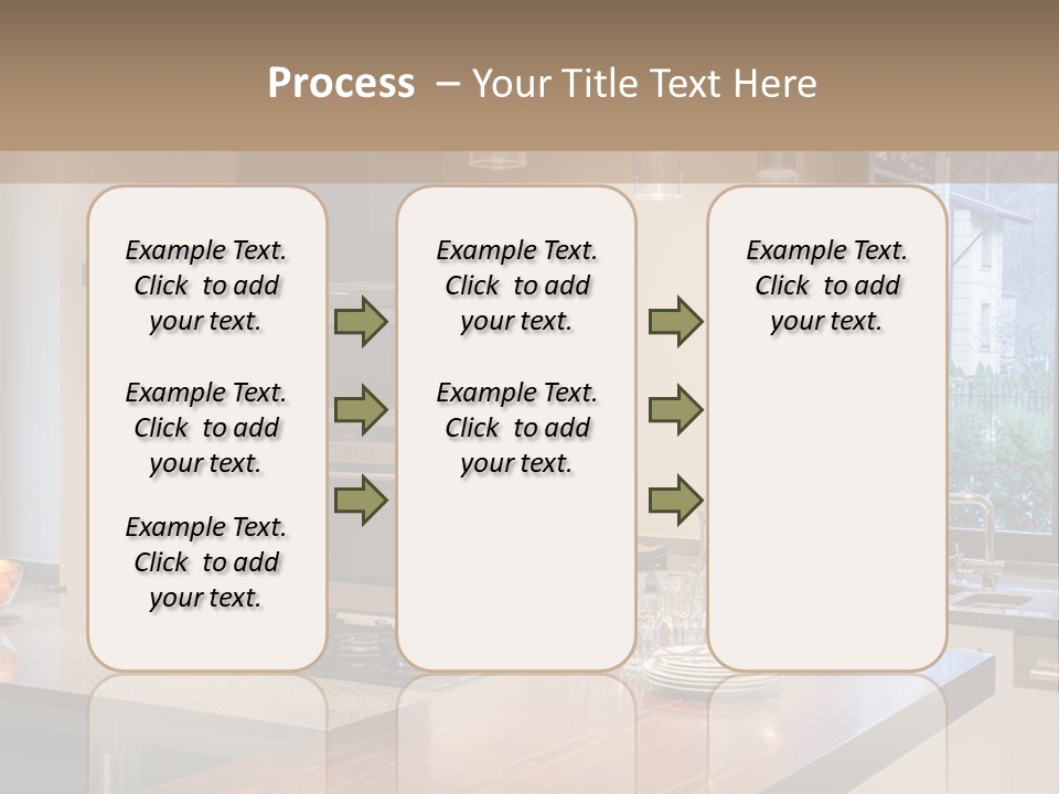 A Kitchen With A Center Island And A Stove Top Oven PowerPoint Template