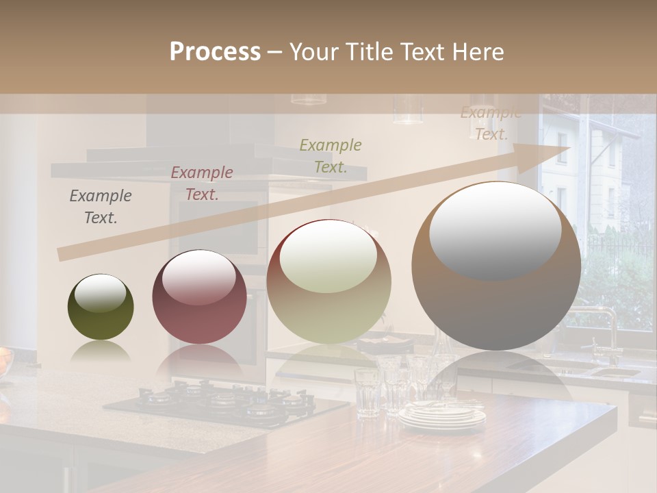 A Kitchen With A Center Island And A Stove Top Oven PowerPoint Template