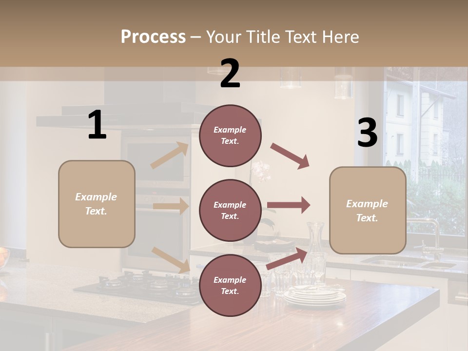 A Kitchen With A Center Island And A Stove Top Oven PowerPoint Template