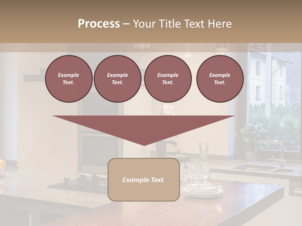 A Kitchen With A Center Island And A Stove Top Oven PowerPoint Template